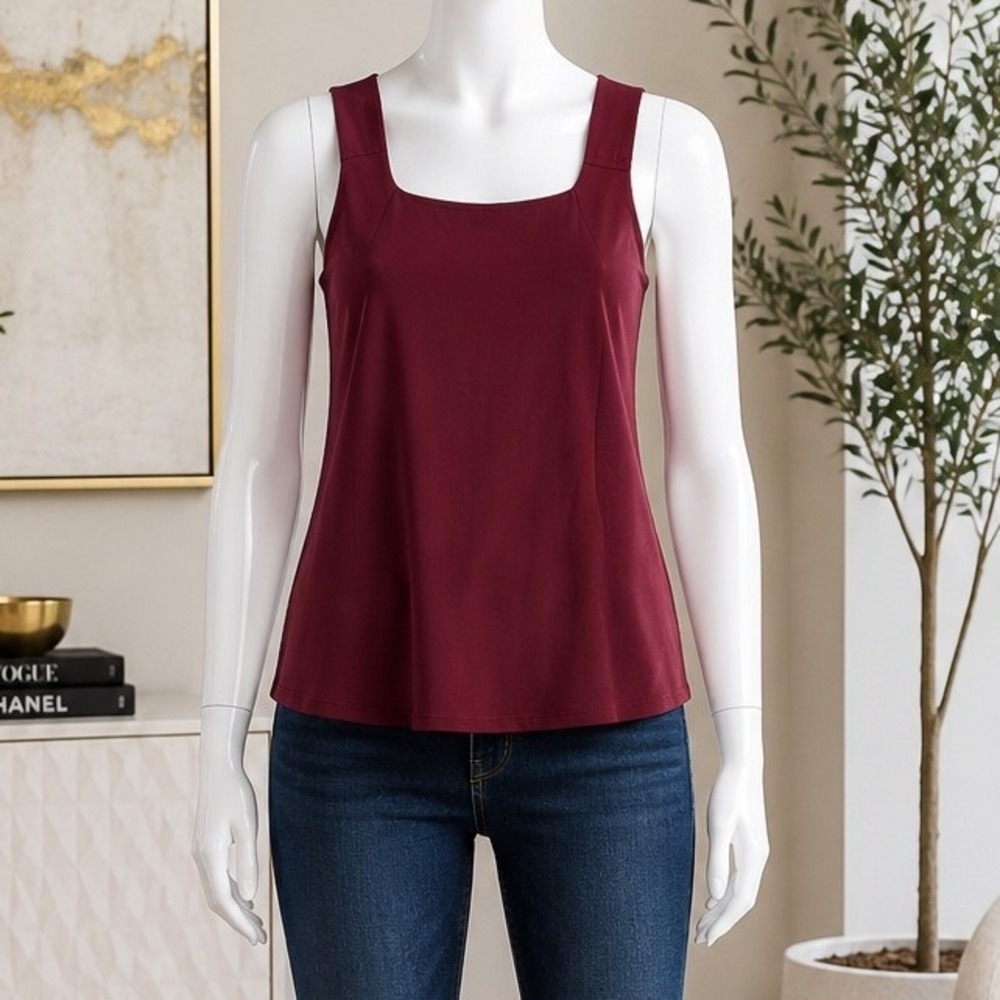 Banana Republic Womens Tank Top Twist Back Burgundy Sleeveless S